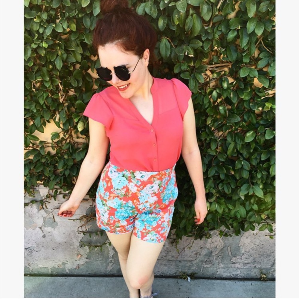 Express Vibrant Coral Blouse